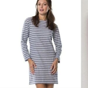 STS Sail to Sable‎ Women's Striped Long Sleeve Dress with Back Zipper Size L